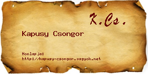 Kapusy Csongor névjegykártya