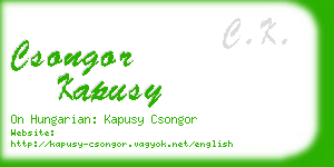 csongor kapusy business card